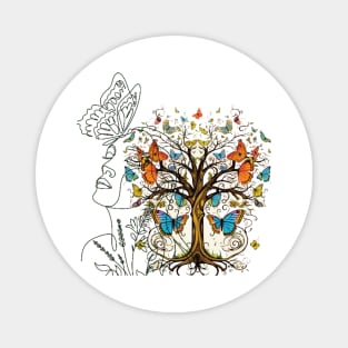 Just a Girl Who Loves Butterflies Tree of Life Butterfly Girl Butterfly Lovers Perfect Gift Idea Magnet